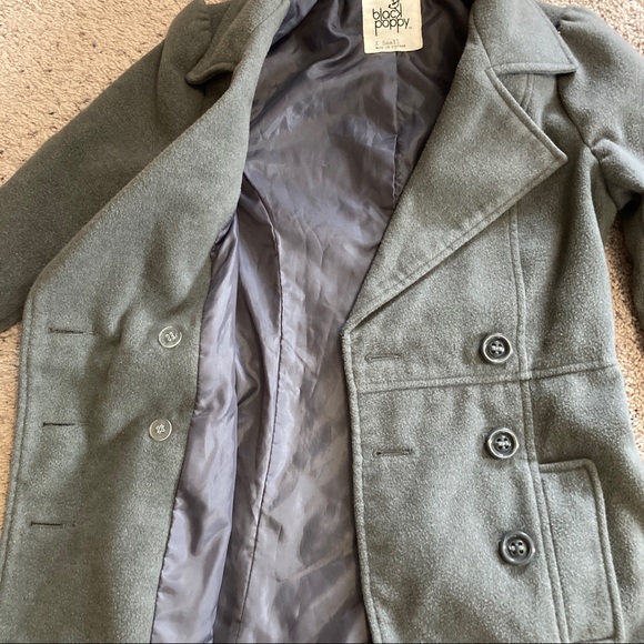 Black Poppy: Women’s Grey Double-Breasted Peacoat (X-Small) - Picture 4 of 7